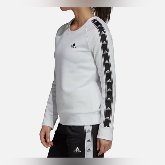 Adidas Women's White and Black Sweatshirt - Size Small | New with Tags - Picture 1 of 10